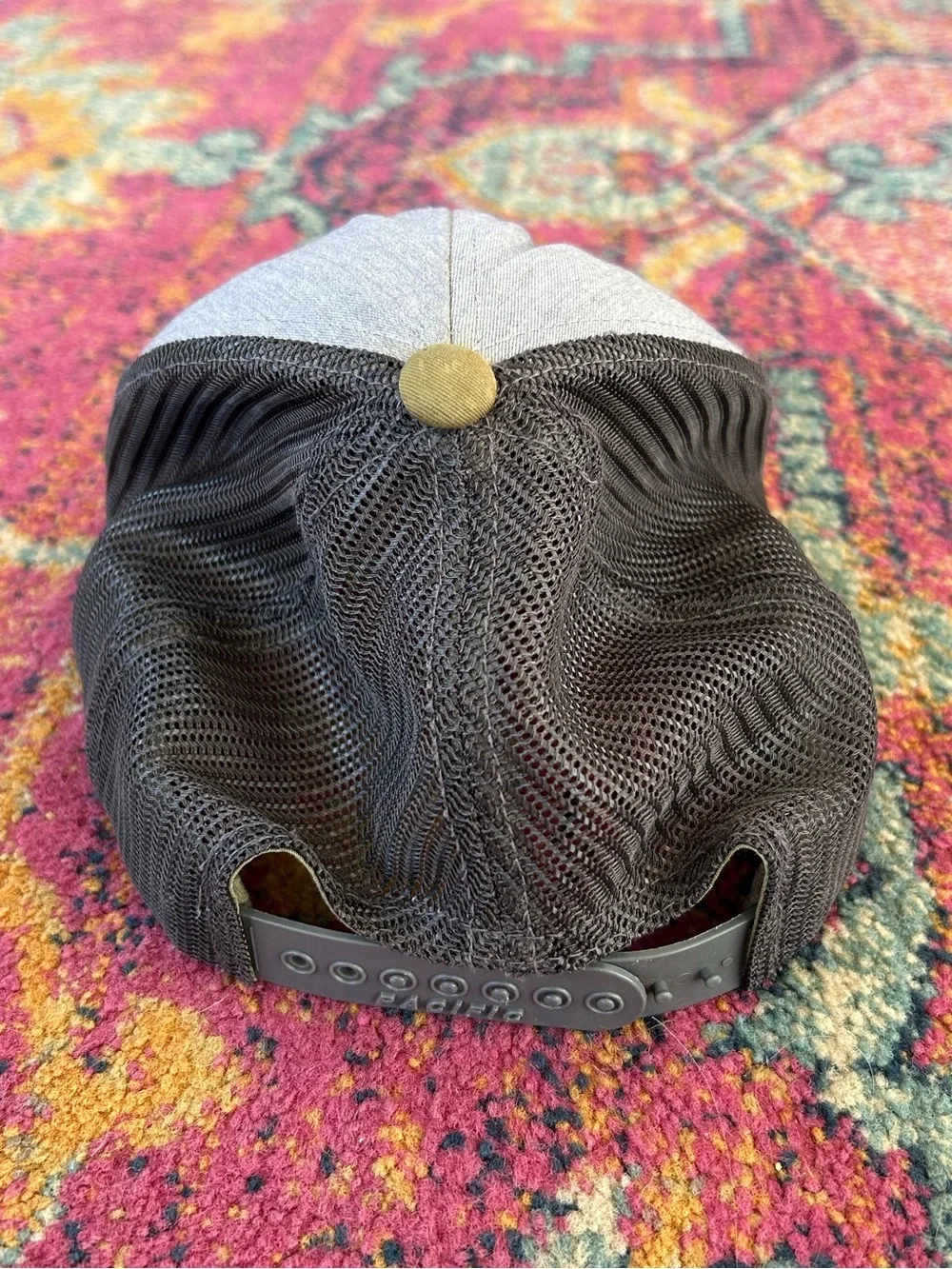 Portland Gear | Unisex Grey/Black ‘P’ Trucker Hat Olive Bill Adjustable Back OS